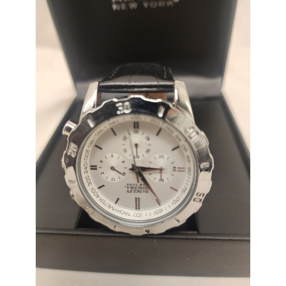 Badgley Mischka New York Mens Watch w/ Leather Strap